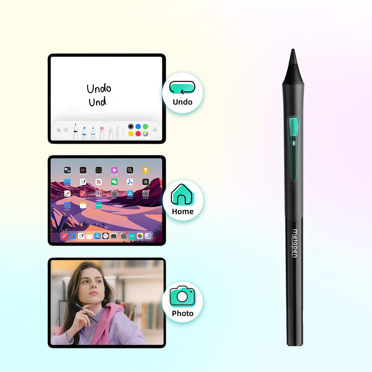 Metapen Pencil D1 rašiklis iPad - juodas