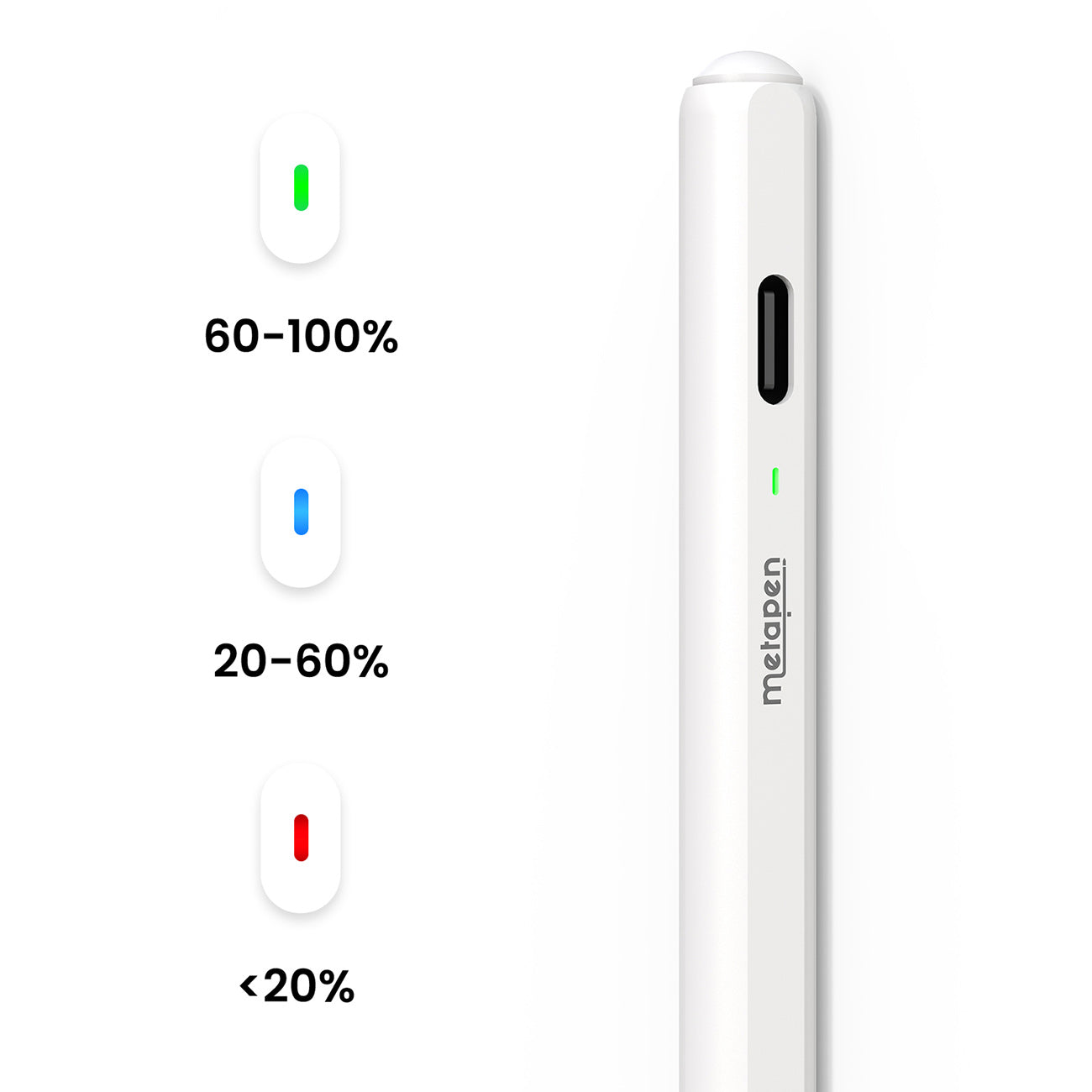 Metapen Pencil Air8 Pro, skirtas iPad – baltas