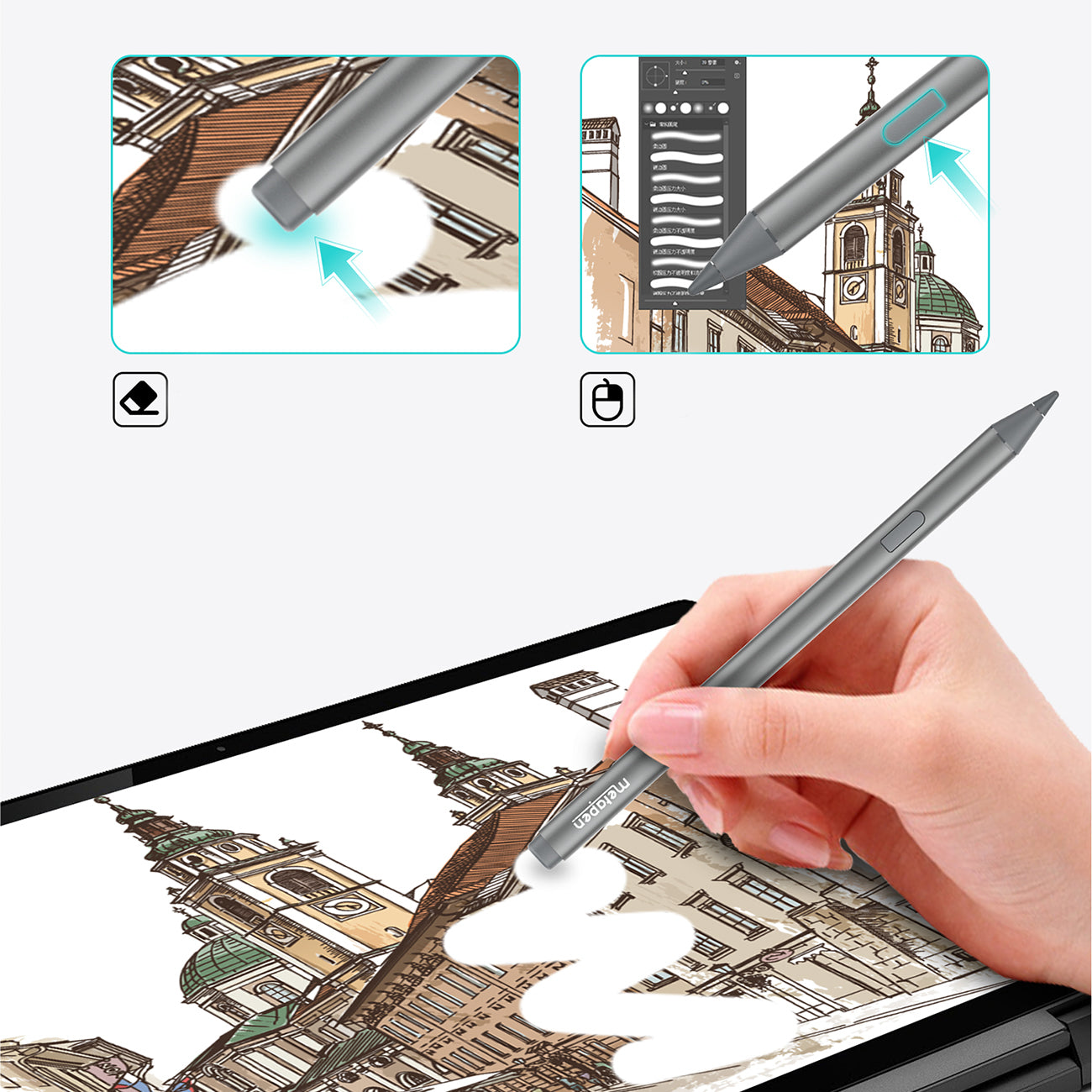 Metapen Pen M2 rašiklis - pilkas -- Stylus Pens