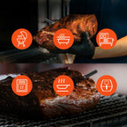Meatmeet Pro išmanus virtuvės termometras su Bluetooth/WiFi programa, šildymo grilis, orkaitė, rūkytoja - juoda --...