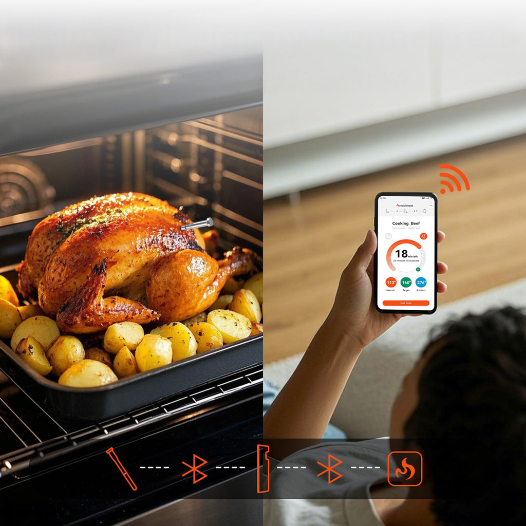 Meatmeet S Pro virtuvės termometras su Bluetooth programa gamintuvėms, orkaitėms, dūmintuams - pilkas -- Uncategorized