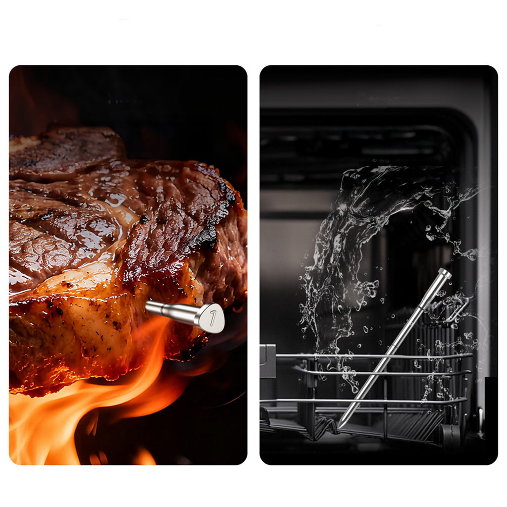 Meatmeet X Pro virtuvės termometras su Bluetooth/WiFi programa šildymui, orkaitei, rūkymo aparatui - juodas -- Uncategorized