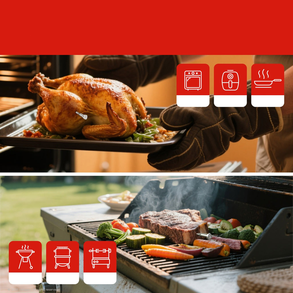 Meatmeet X Pro virtuvės termometras su Bluetooth/WiFi programa šildymui, orkaitei, rūkymo aparatui - juodas -- Uncategorized