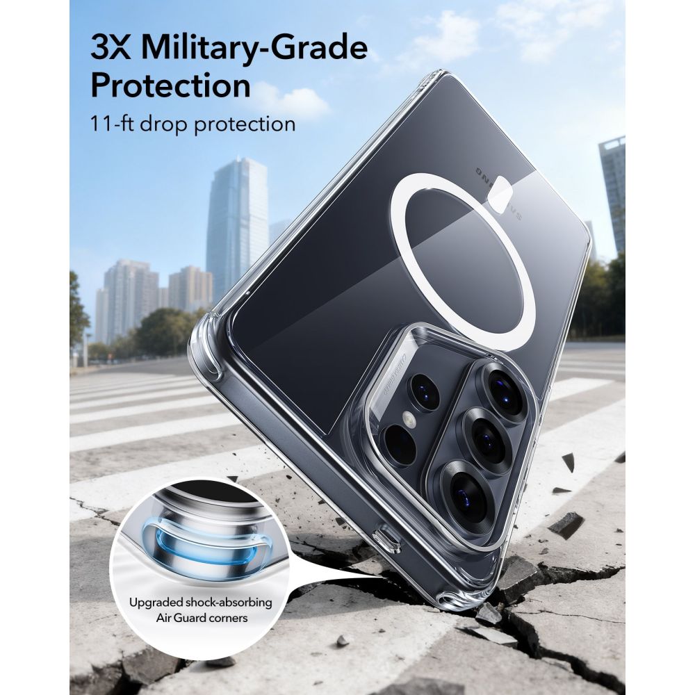 ESR Klasikinis hibridinis MagSafe Dėklas, skirtas Samsung Galaxy S26 Ultra – skaidrus -- Samsung Galaxy S26 Ultra