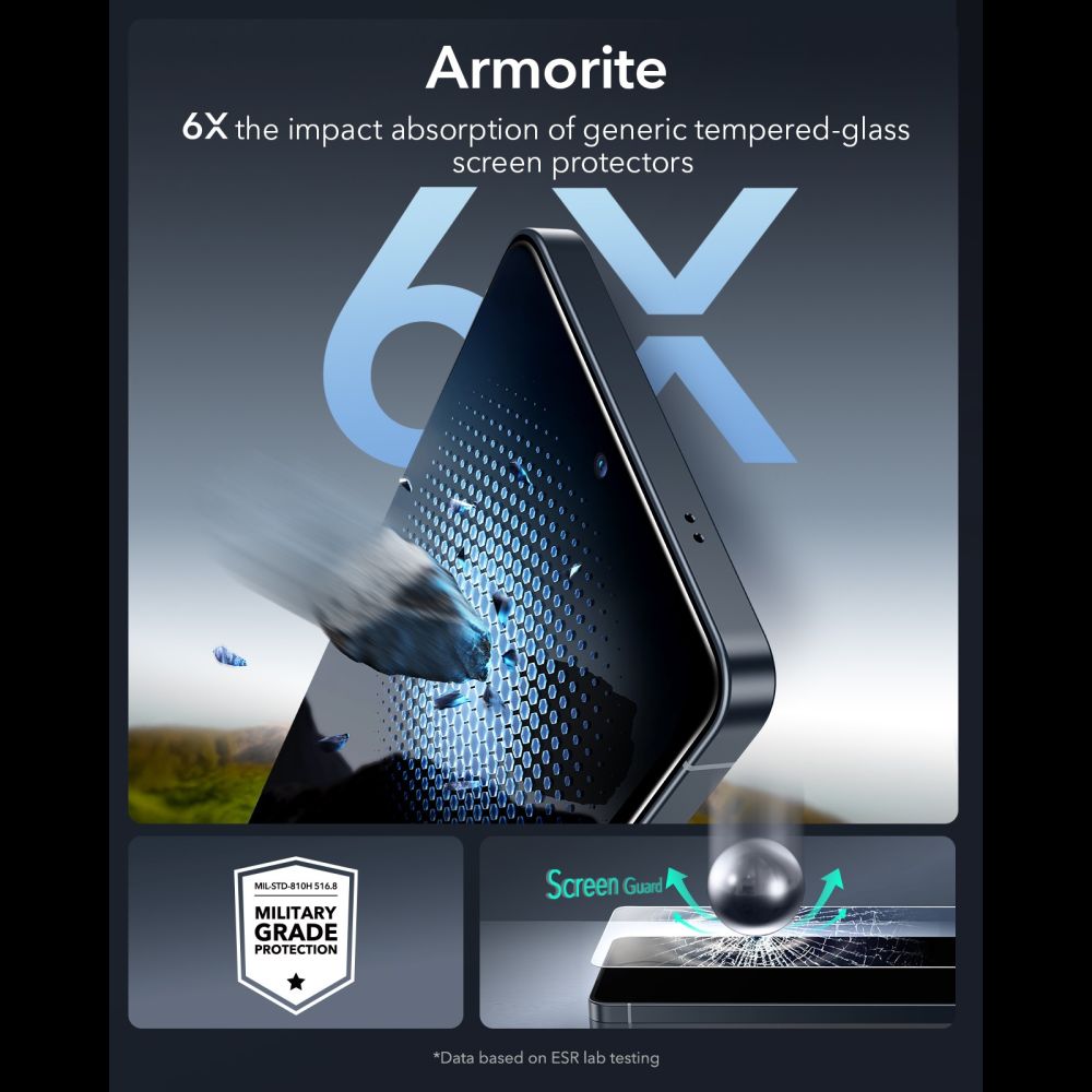 ESR UltraFit Armorite 2-Pack Grūdintas stiklas, skirtas Samsung Galaxy S26 Ultra -- Samsung Galaxy S26 Ultra