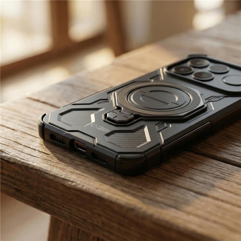 Tech-Protect TacticStand MagSafe Dėklas, skirtas Xiaomi Redmi Note 15 Pro 5G - juodas -- Xiaomi Redmi Note 15 Pro 5G /...