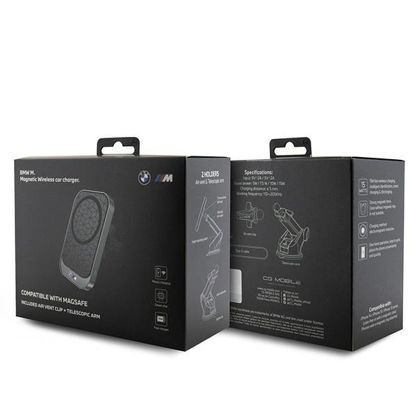 BMW M Edition 15W MagSafe automobilinis laikiklis prietaisų skydeliui/priekiniam stiklui/oro ventiliacijos angai - juodas