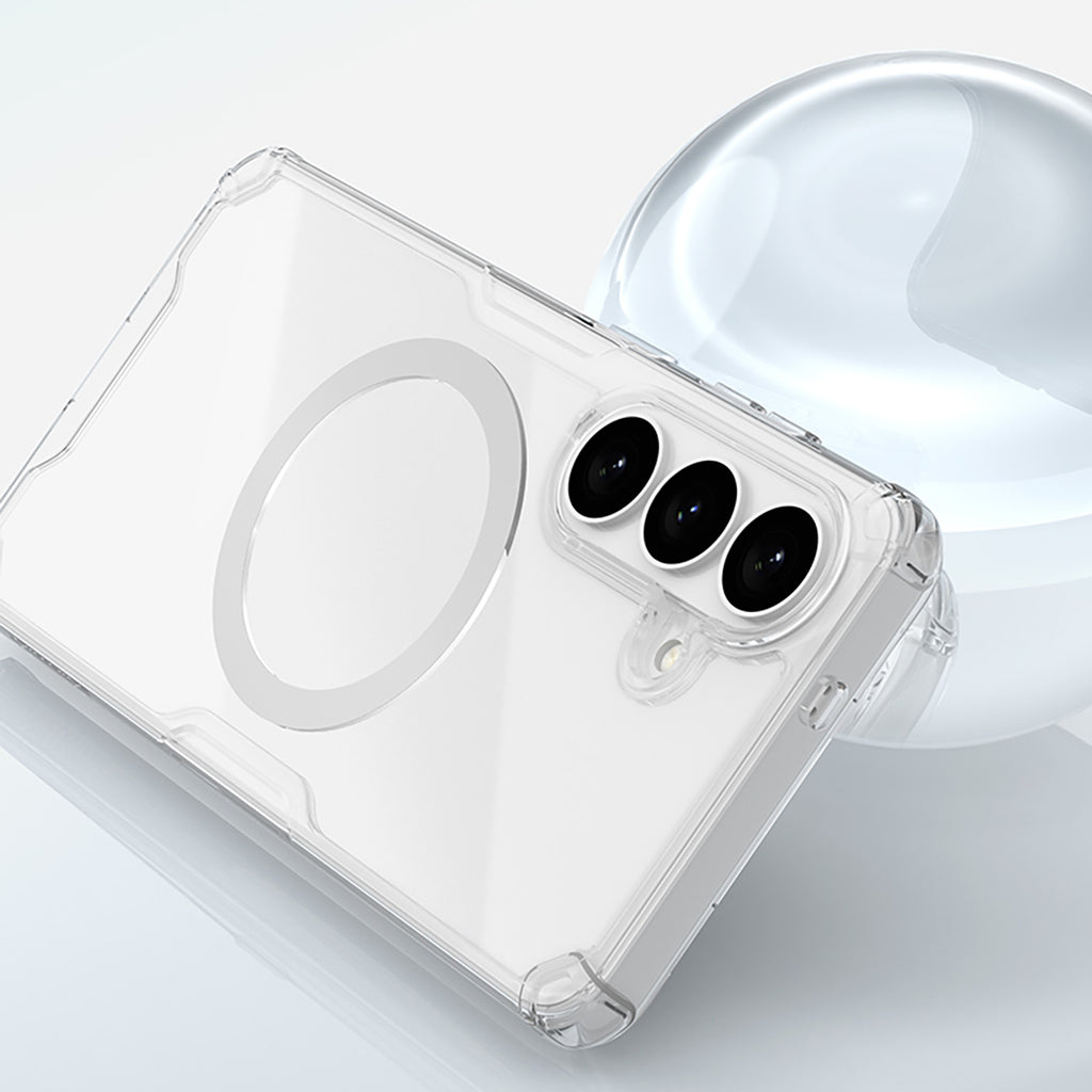 Nillkin Nature TPU Pro dėklas, suderinamas su MagSafe, skirtas Samsung Galaxy S26 - baltas