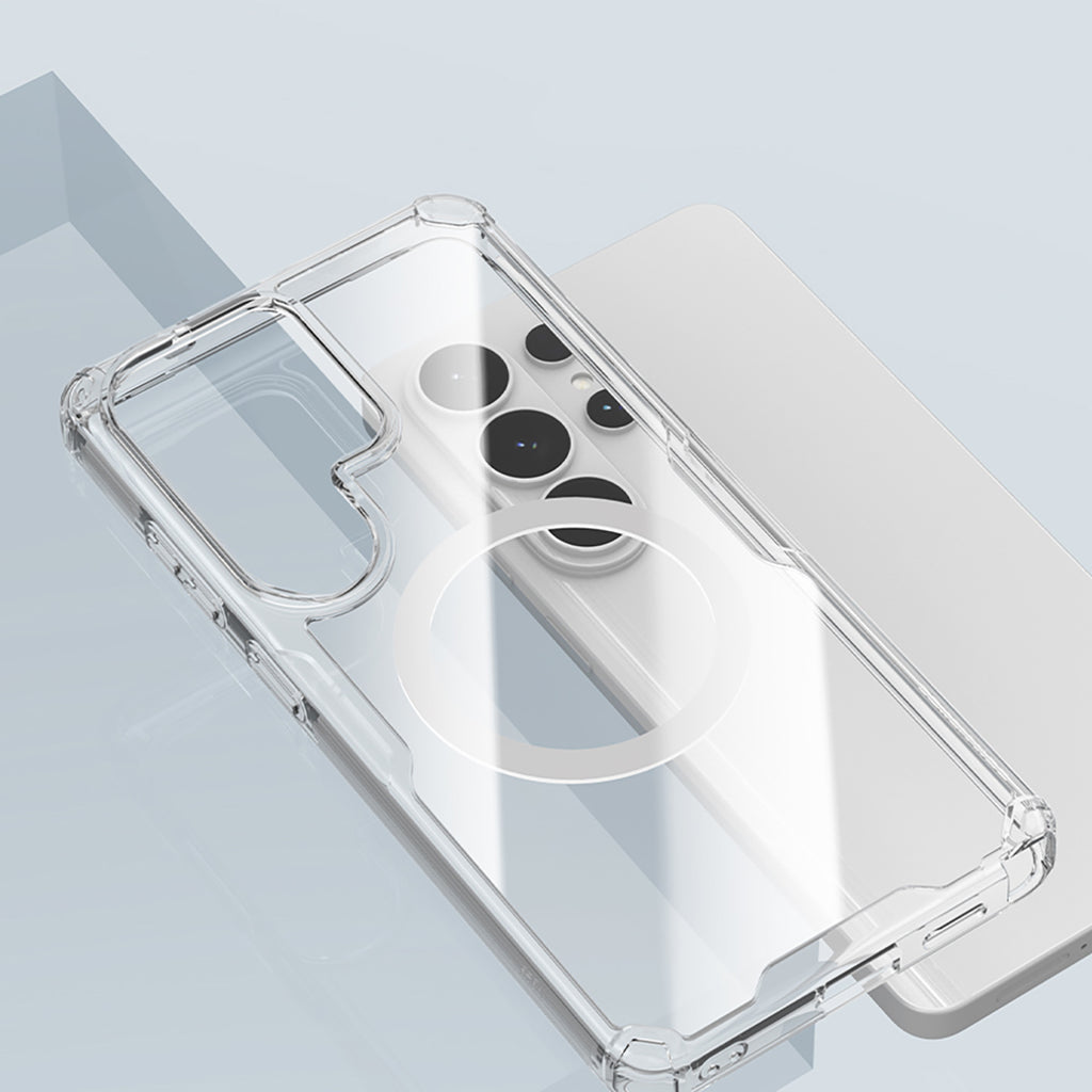 Nillkin Nature TPU Pro dėklas suderinamas su MagSafe, skirtas Samsung Galaxy S26 Ultra - baltas -- Samsung Galaxy S26 Ultra
