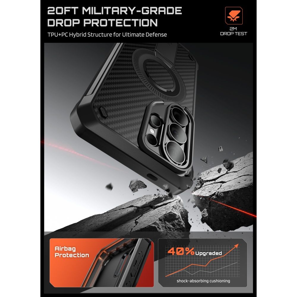 Supcase Unicorn Beetle Pro Mag MagSafe 2-Set Dėklas, skirtas Samsung Galaxy S26 Ultra - juodas