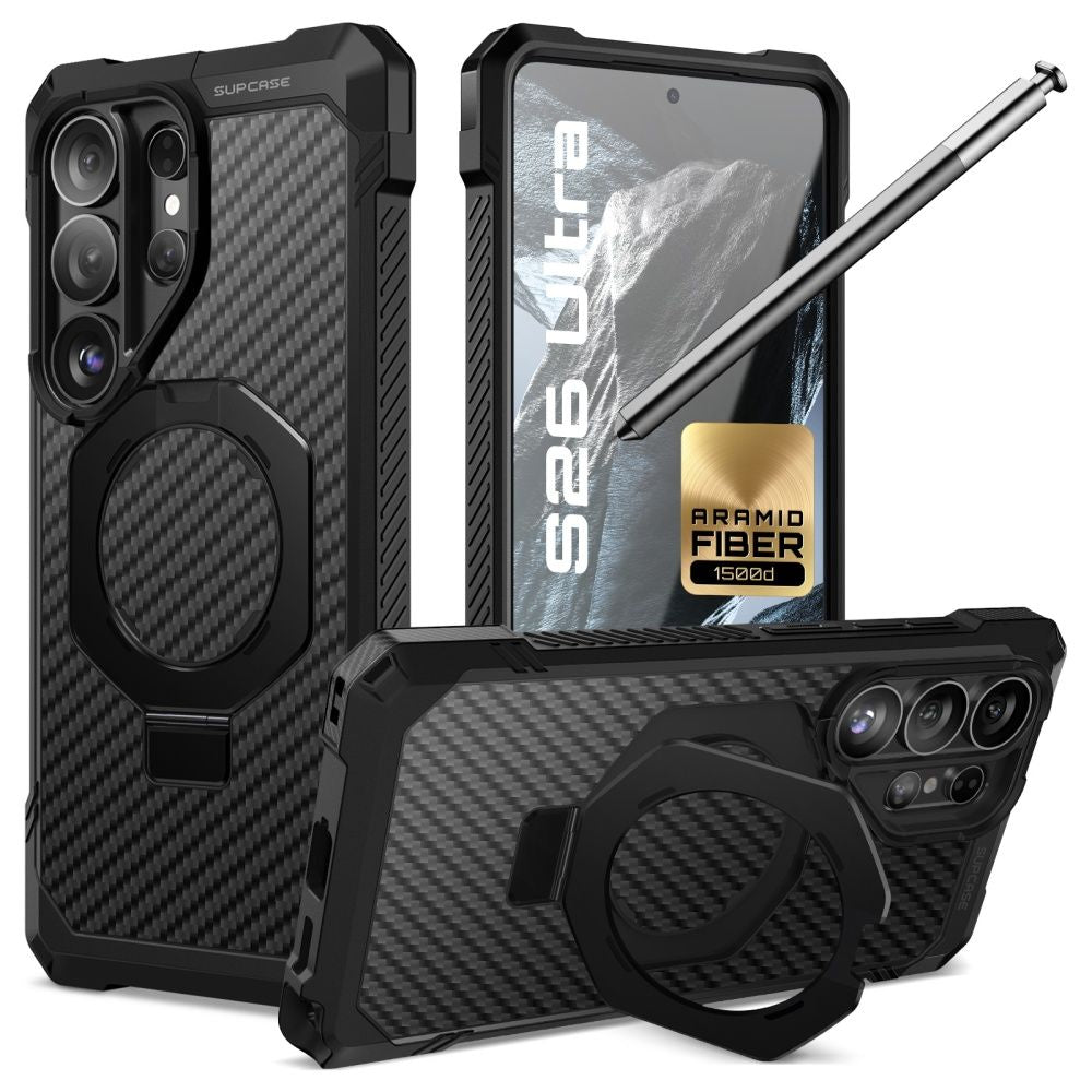Supcase UB Grip Mag MagSafe dėklas, skirtas Samsung Galaxy S26 Ultra - juodas -- Samsung Galaxy S26 Ultra