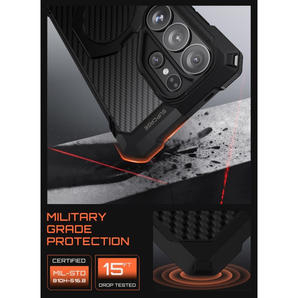 Supcase UB Grip Mag MagSafe dėklas, skirtas Samsung Galaxy S26 Ultra - juodas -- Samsung Galaxy S26 Ultra