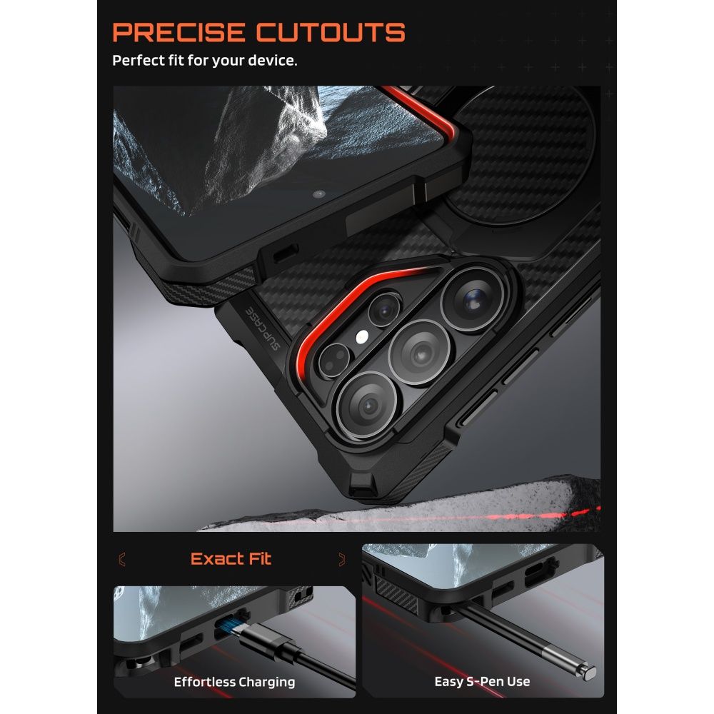 Supcase UB Grip Mag MagSafe dėklas, skirtas Samsung Galaxy S26 Ultra - juodas -- Samsung Galaxy S26 Ultra