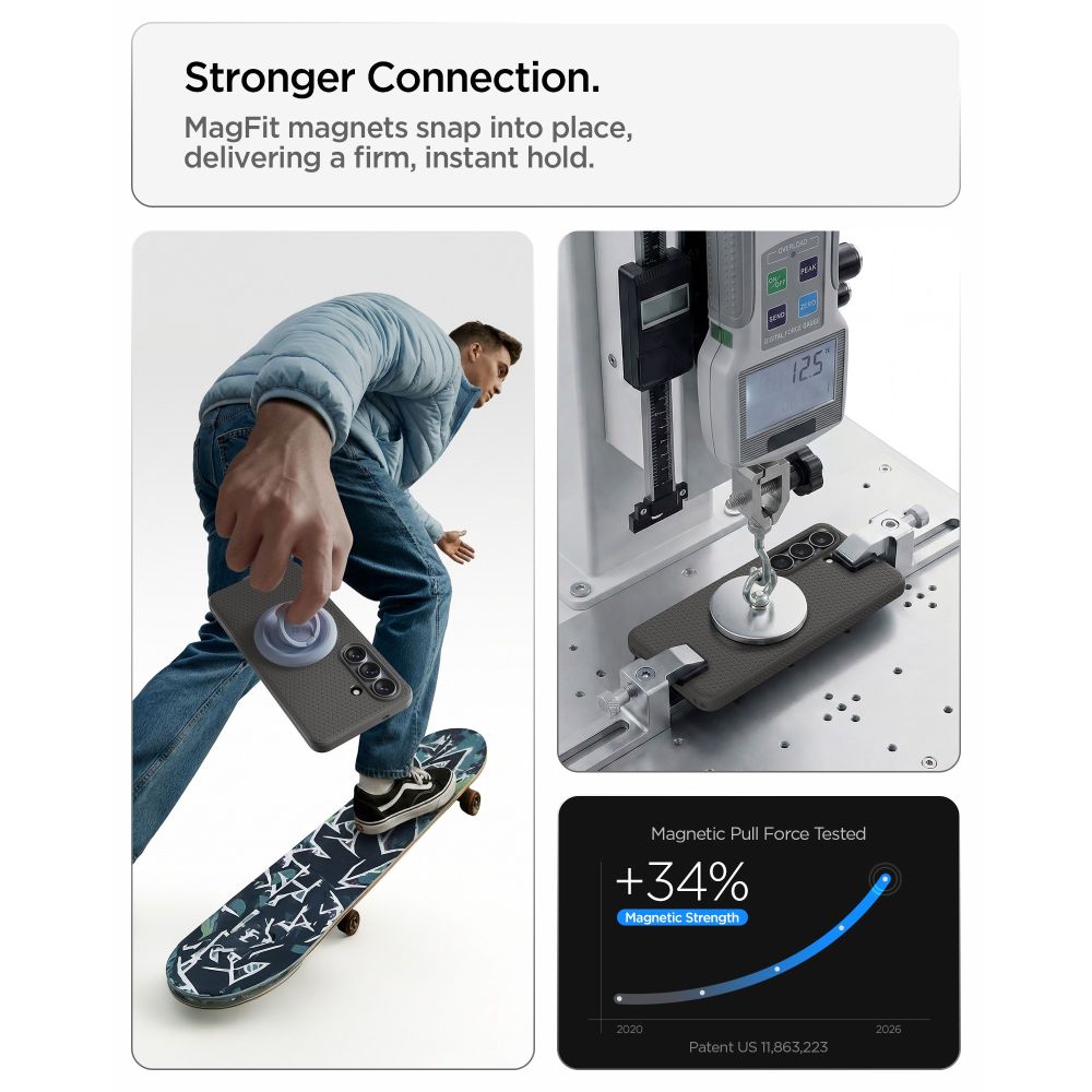 Spigen Liquid Air Mag MagSafe Dėklas, skirtas Samsung Galaxy S26 - pilkas