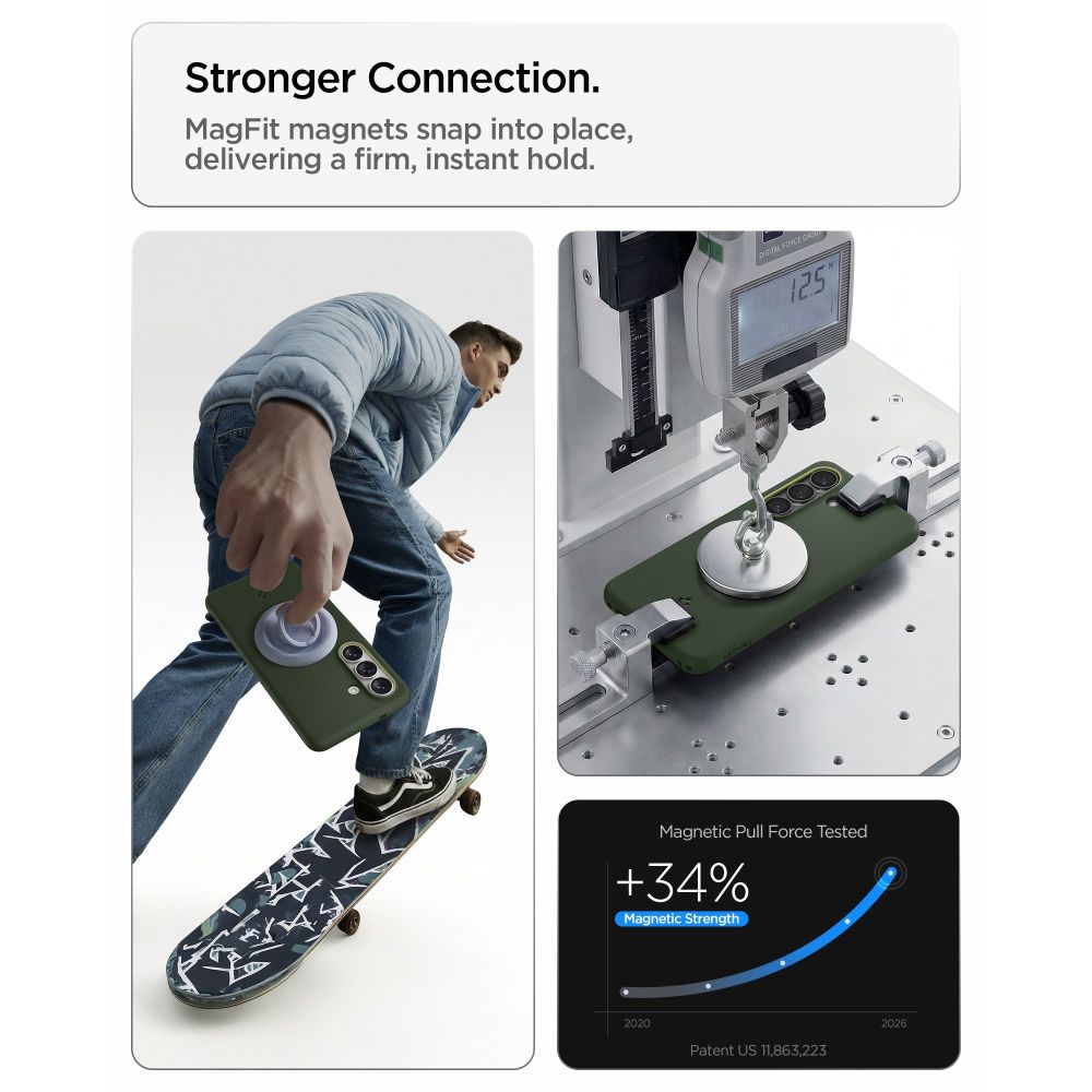 Spigen Nano Pop Mag MagSafe Dėklas, skirtas Samsung Galaxy S26 - žalias