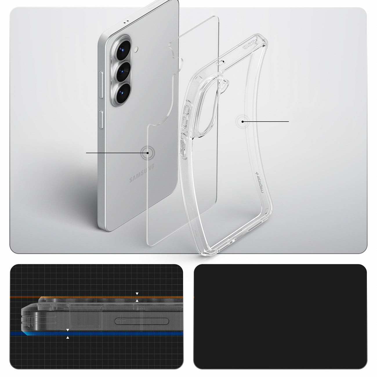 Spigen Ultra hibridinis dėklas, skirtas Samsung Galaxy S26 – skaidrus