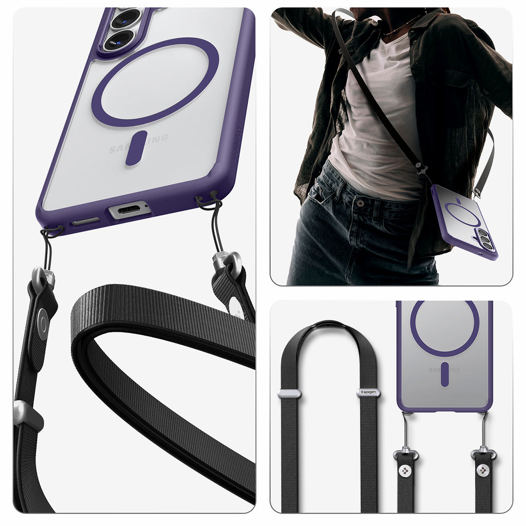 Spigen Ultra Hybrid Mag MagSafe Dėklas, skirtas Samsung Galaxy S26 – skaidri violetinė