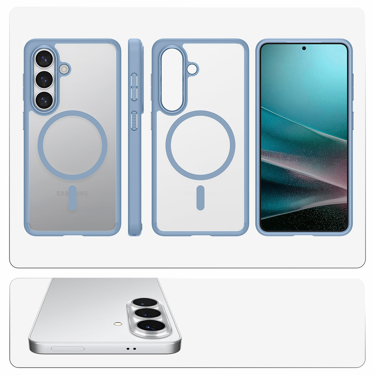 Spigen Ultra Hybrid Mag MagSafe Dėklas, skirtas Samsung Galaxy S26 - skaidri mėlyna