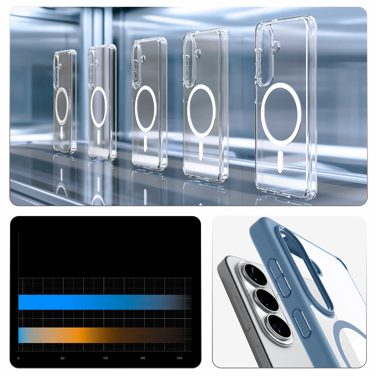 Spigen Ultra Hybrid Mag MagSafe Dėklas, skirtas Samsung Galaxy S26 - skaidri mėlyna