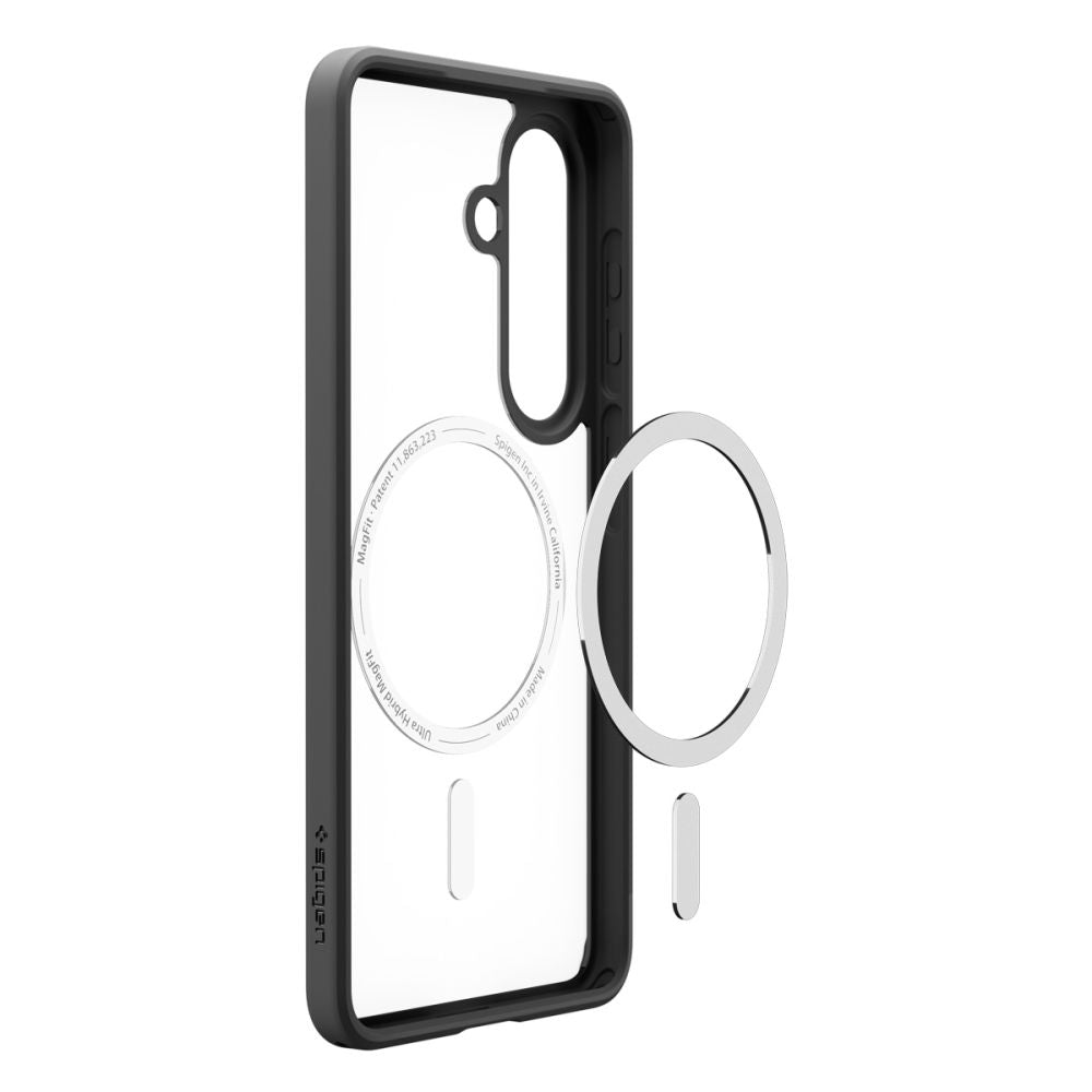 Spigen Ultra Hybrid Mag MagSafe dėklas, skirtas Samsung Galaxy S26 – skaidrus juodas