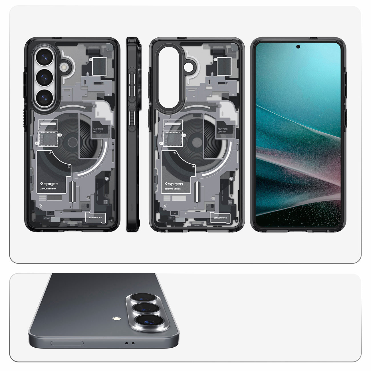 Spigen Ultra Hybrid Mag MagSafe Dėklas, skirtas Samsung Galaxy S26 Zero One – skaidrus juodas