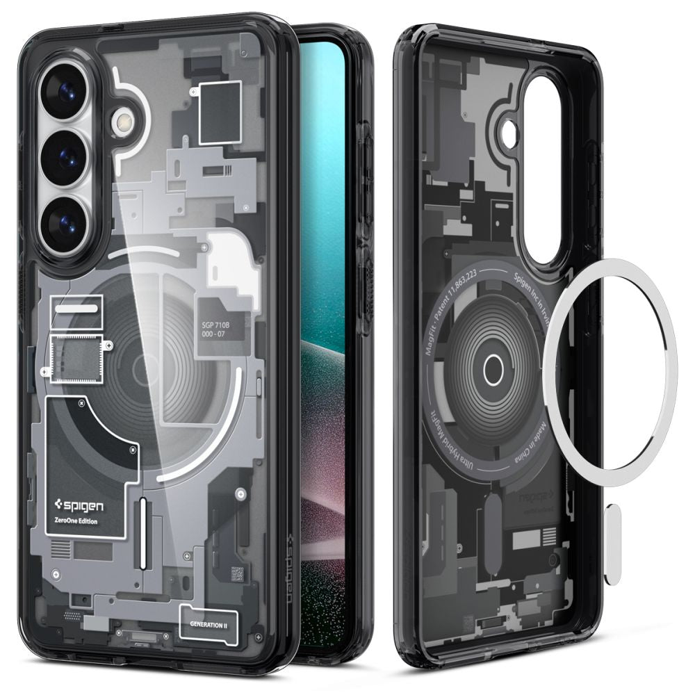 Spigen Ultra Hybrid Mag MagSafe Dėklas, skirtas Samsung Galaxy S26 Zero One – skaidrus juodas