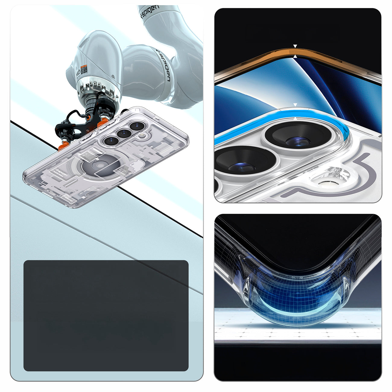 Spigen Ultra Hybrid Mag MagSafe Dėklas, skirtas Samsung Galaxy S26 Zero One – skaidrus ir baltas