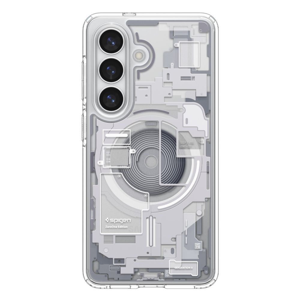 Spigen Ultra Hybrid Mag MagSafe Dėklas, skirtas Samsung Galaxy S26 Zero One – skaidrus ir baltas