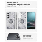 Spigen Ultra Hybrid Mag MagSafe Dėklas, skirtas Samsung Galaxy S26 Zero One – skaidrus ir baltas
