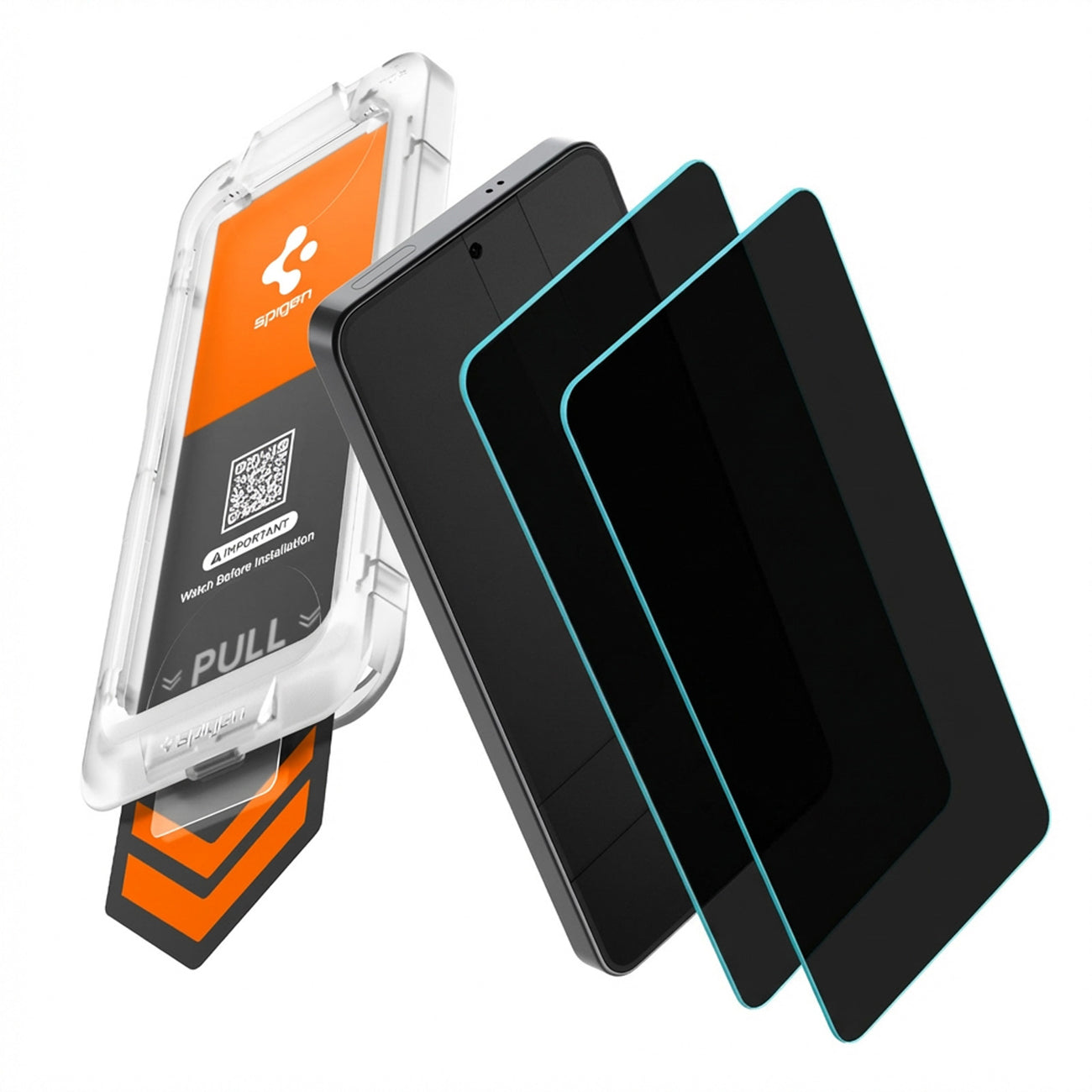 „Spigen Glas.Tr Ez Fit Pro HD Privacy Glass“ 2-pack skirtas Samsung Galaxy S26