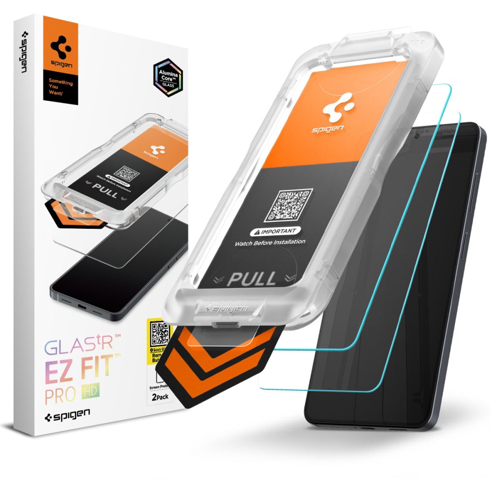 Spigen Glas.Tr Ez Fit Pro HD grūdintas stiklas 2-pack, skirtas Samsung Galaxy S26