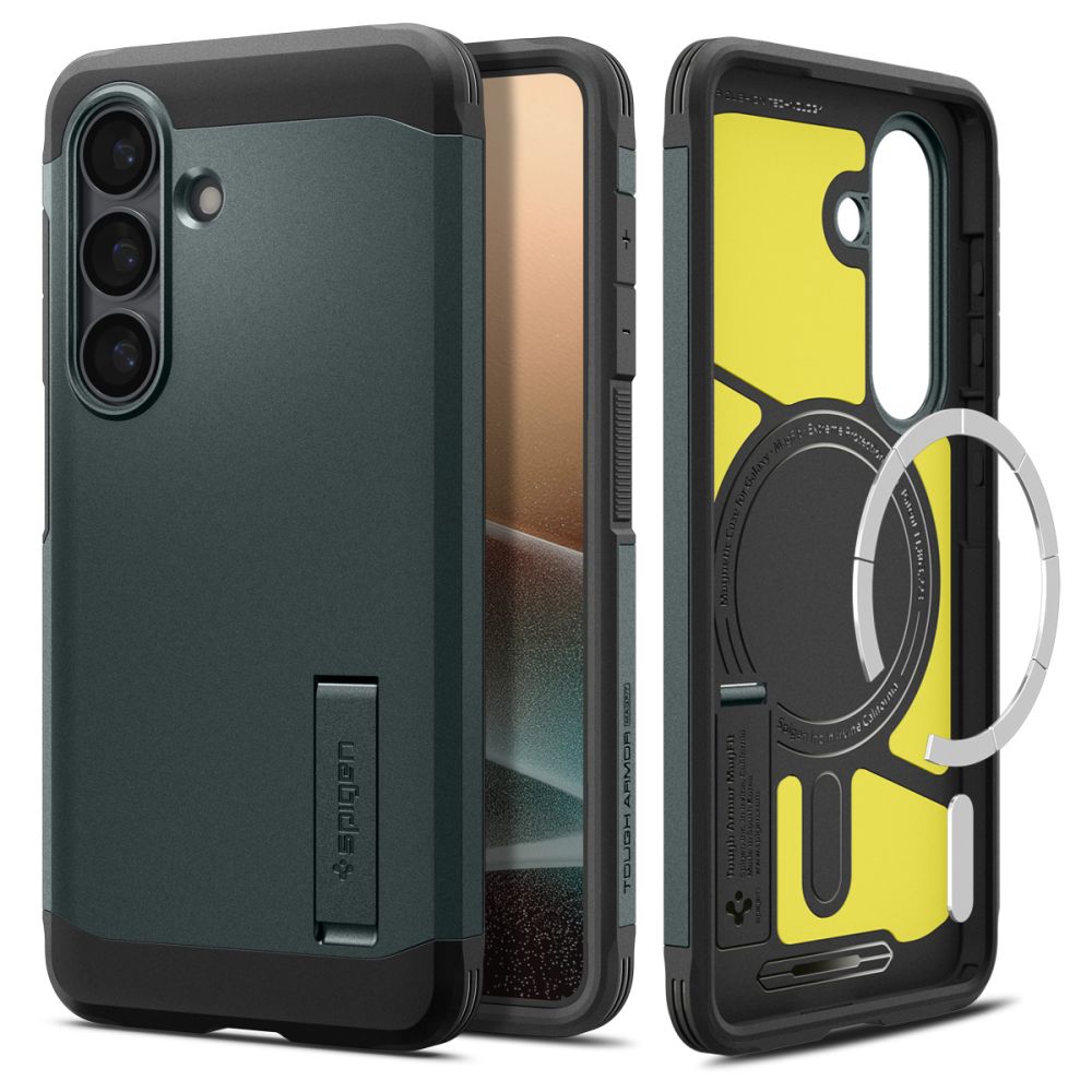 Spigen Tough Armor Mag MagSafe Dėklas, skirtas Samsung Galaxy S26+ - žalias