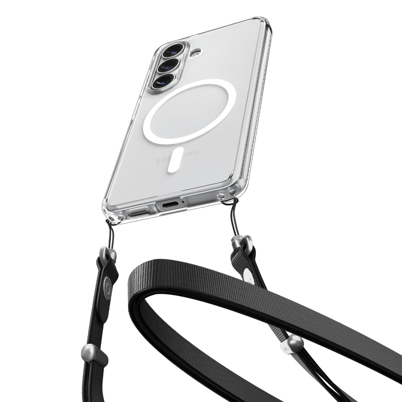 Spigen Ultra Hybrid Mag MagSafe Dėklas, skirtas Samsung Galaxy S26+ – skaidrus ir baltas