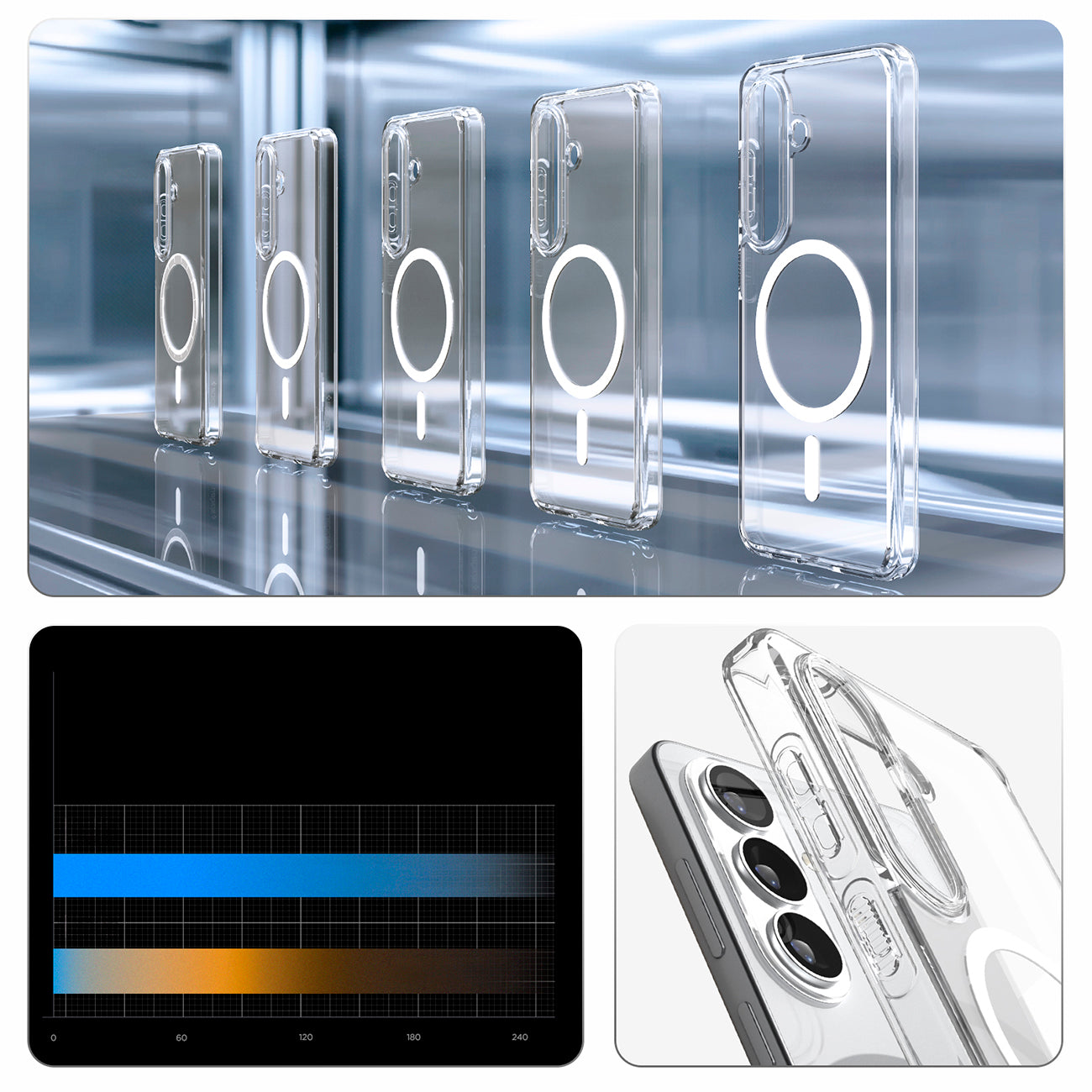 Spigen Ultra Hybrid Mag MagSafe Dėklas, skirtas Samsung Galaxy S26+ – skaidrus ir baltas