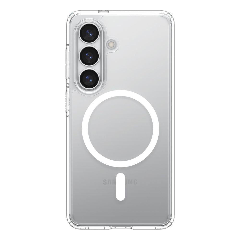 Spigen Ultra Hybrid Mag MagSafe Dėklas, skirtas Samsung Galaxy S26+ – skaidrus ir baltas