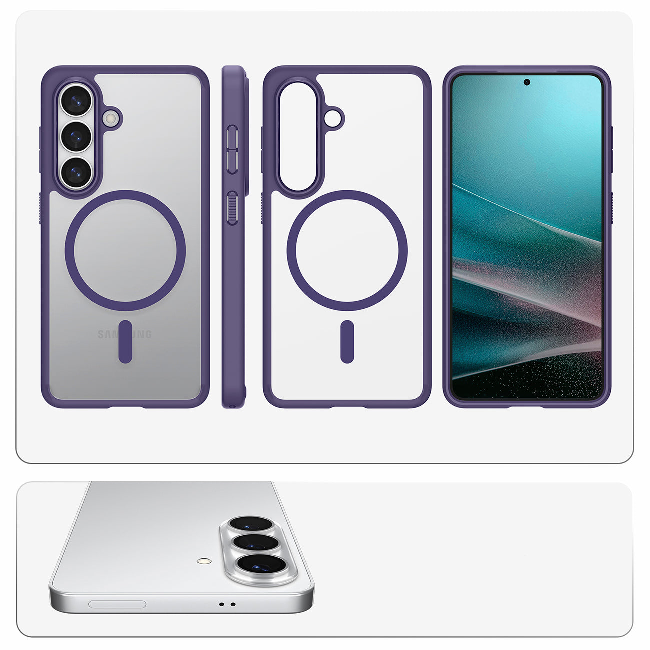 Spigen Ultra Hybrid Mag MagSafe dėklas, skirtas Samsung Galaxy S26+ – skaidrus tamsiai mėlynas