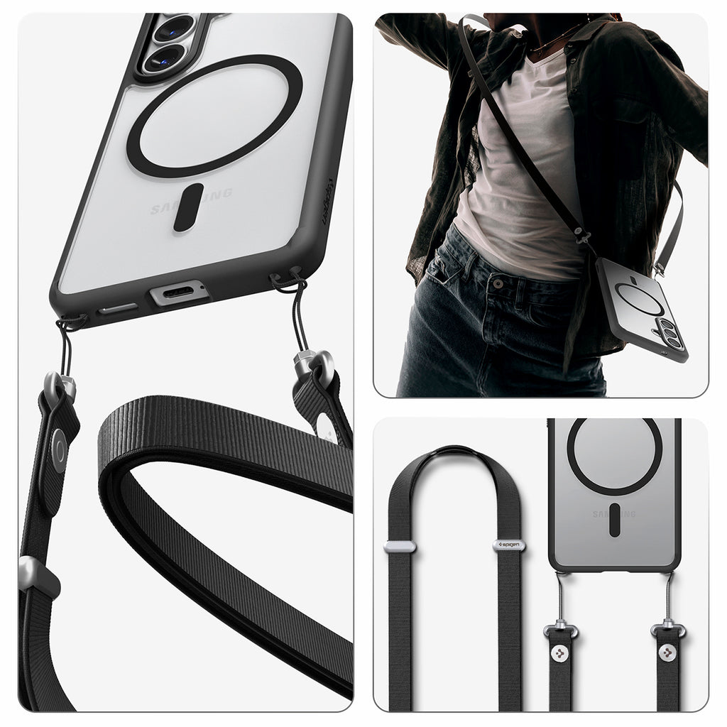 Spigen Ultra Hybrid Mag MagSafe Dėklas, skirtas Samsung Galaxy S26+ – skaidrus juodas