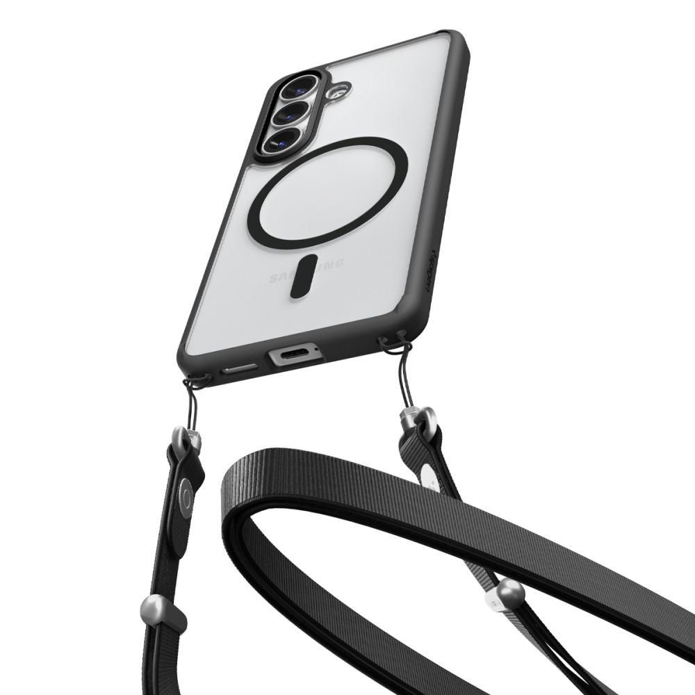 Spigen Ultra Hybrid Mag MagSafe Dėklas, skirtas Samsung Galaxy S26+ – skaidrus juodas