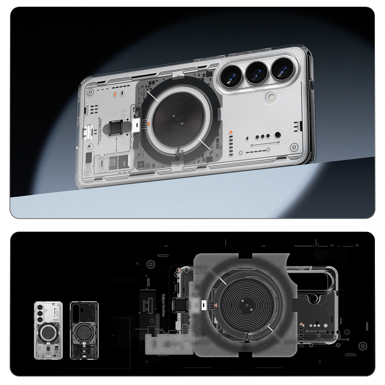 Spigen Ultra Hybrid Mag MagSafe Dėklas, skirtas Samsung Galaxy S26+ Neo One – skaidrus