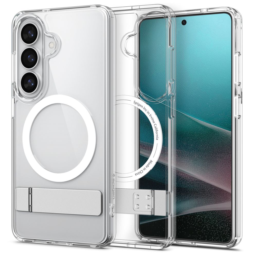Spigen Ultra Hybrid S Mag MagSafe Dėklas, skirtas Samsung Galaxy S26+ – skaidrus ir baltas