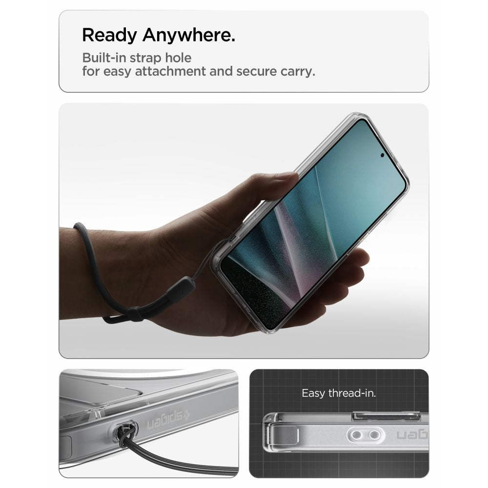 Spigen Ultra Hybrid S Mag MagSafe Dėklas, skirtas Samsung Galaxy S26+ – skaidrus ir baltas