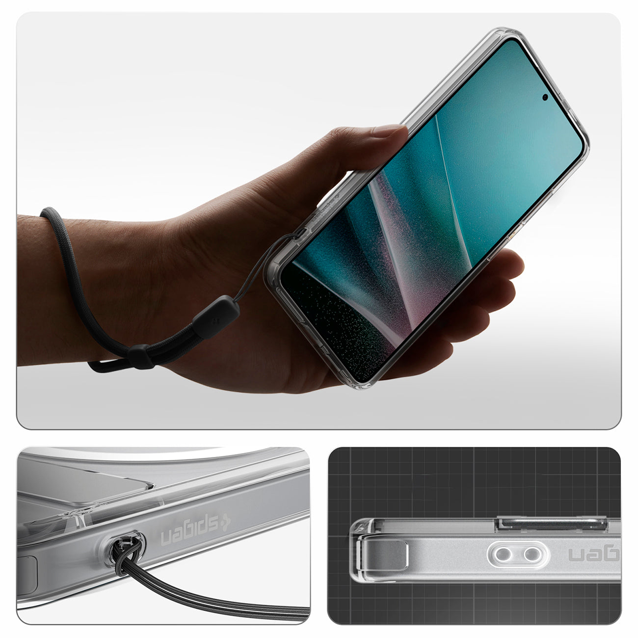 Spigen Ultra Hybrid S Mag MagSafe Dėklas, skirtas Samsung Galaxy S26+ – skaidrus ir baltas