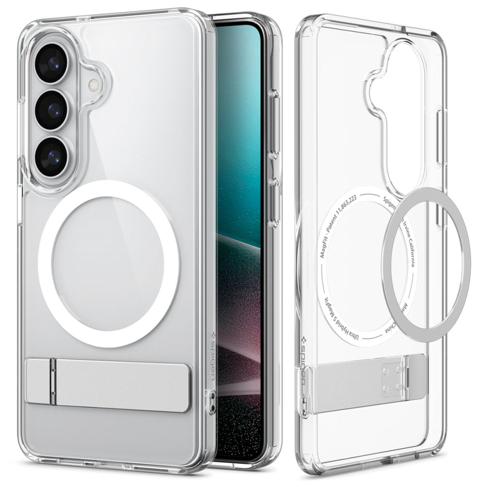 Spigen Ultra Hybrid S Mag MagSafe Dėklas, skirtas Samsung Galaxy S26+ – skaidrus ir baltas