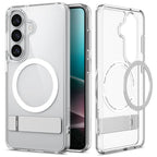 Spigen Ultra Hybrid S Mag MagSafe Dėklas, skirtas Samsung Galaxy S26+ – skaidrus ir baltas