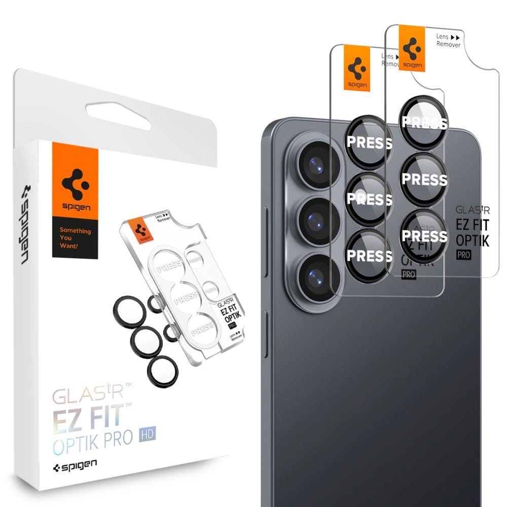 Spigen Glas.Tr Ez Fit Optik Pro HD fotoaparato dangtelis 2-pack skirtas Samsung Galaxy S26+ - Black