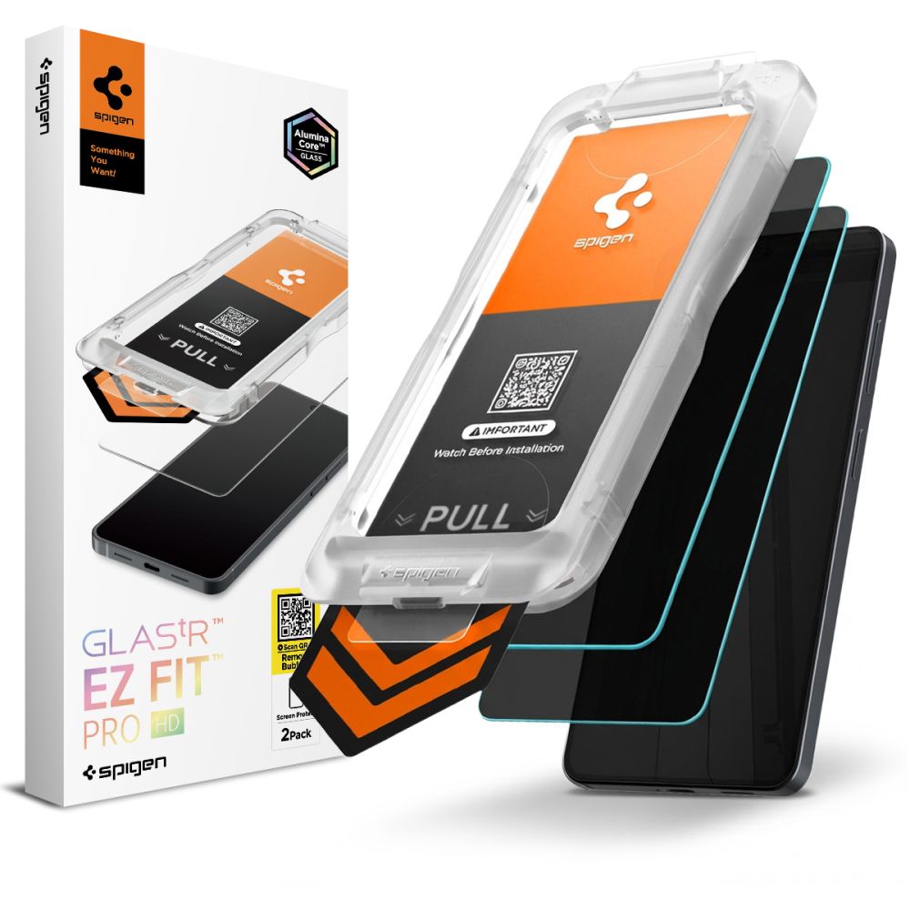 „Spigen Glas.Tr Ez Fit Pro HD Privacy Glass“ 2-pack skirtas Samsung Galaxy S26+