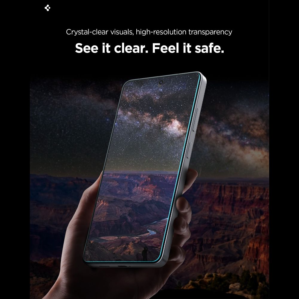 Spigen Glas.Tr Ez Fit Pro HD grūdintas stiklas 2-pack, skirtas Samsung Galaxy S26+