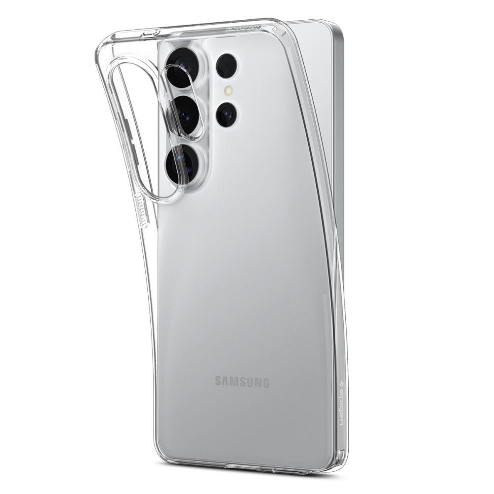 „Spigen“ skystųjų kristalų dėklas, skirtas Samsung Galaxy S26 Ultra – skaidrus