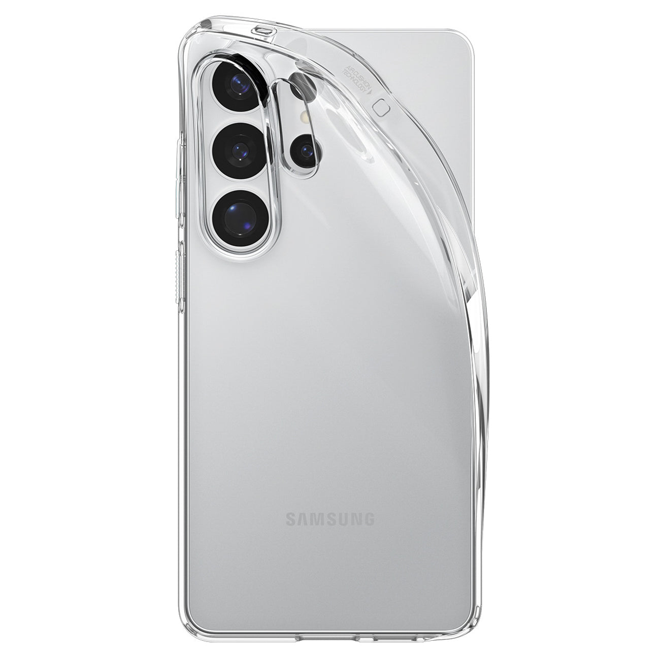„Spigen“ skystųjų kristalų dėklas, skirtas Samsung Galaxy S26 Ultra – skaidrus