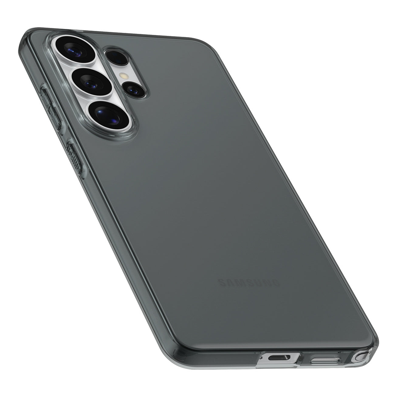„Spigen“ skystųjų kristalų dėklas, skirtas Samsung Galaxy S26 Ultra – pusiau permatomas